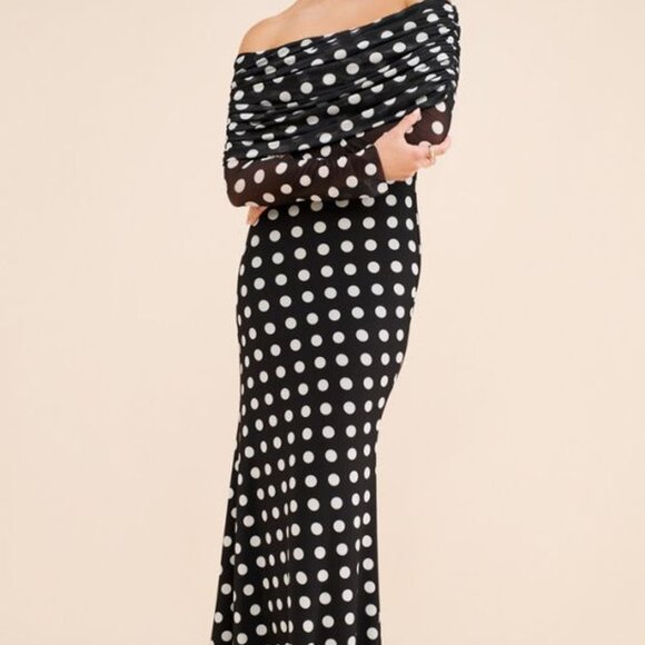 AFRM Women's Thelma Off The Shoulder Marrowed Edge Maxi Dress - Picture 1 of 9